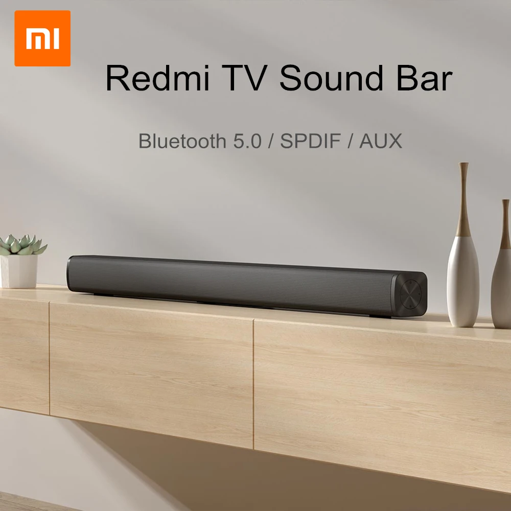 Оригинальная безпроводная звуковая панель Original Xiaomi Redmi TV Sound Bar со встроенным Bluetooth-динамиком Soundbar HiFi для домашнего кинотеатра с поддержкой входов SPDIF AUX.