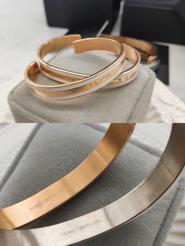 

High Quality 316L Titanium Steel Width 8MM D W Cuff Ceramics Bracelets