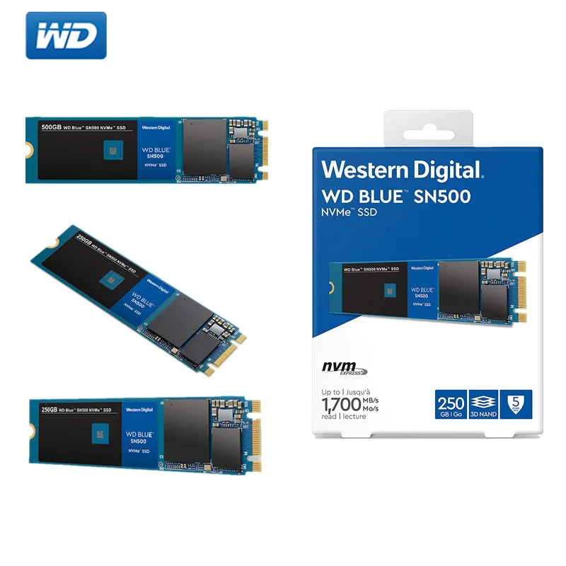 Внутренний твердотельный накопитель WESTERN DIGITAL WD BULE 1 ТБ 500 Гб 250 ГБ SSD M.2 2280 NVMe PCIe Gen3 * 2