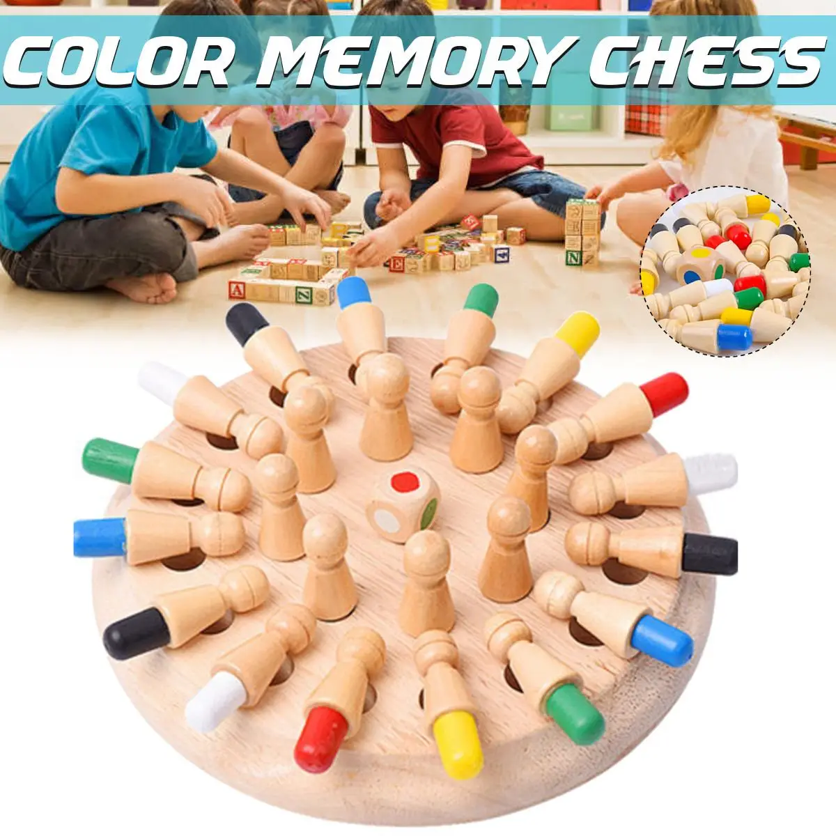 

Kids Wooden Memory Match Stick Chess Fun Color Game Board Puzzles Educational Toy Cognitive Ability Learning Toys for Children
