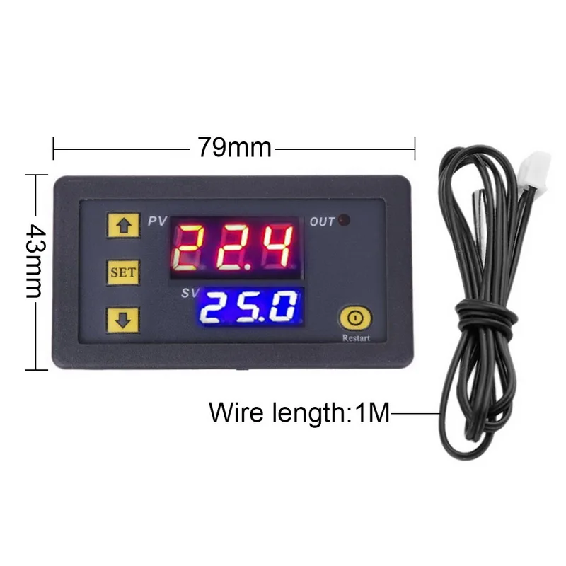 12/24/110/220V AC Microcomputer XH-W3002 W3001 LED Temperature Control Incubator Cooling Heating Switch Thermostat With Probe |