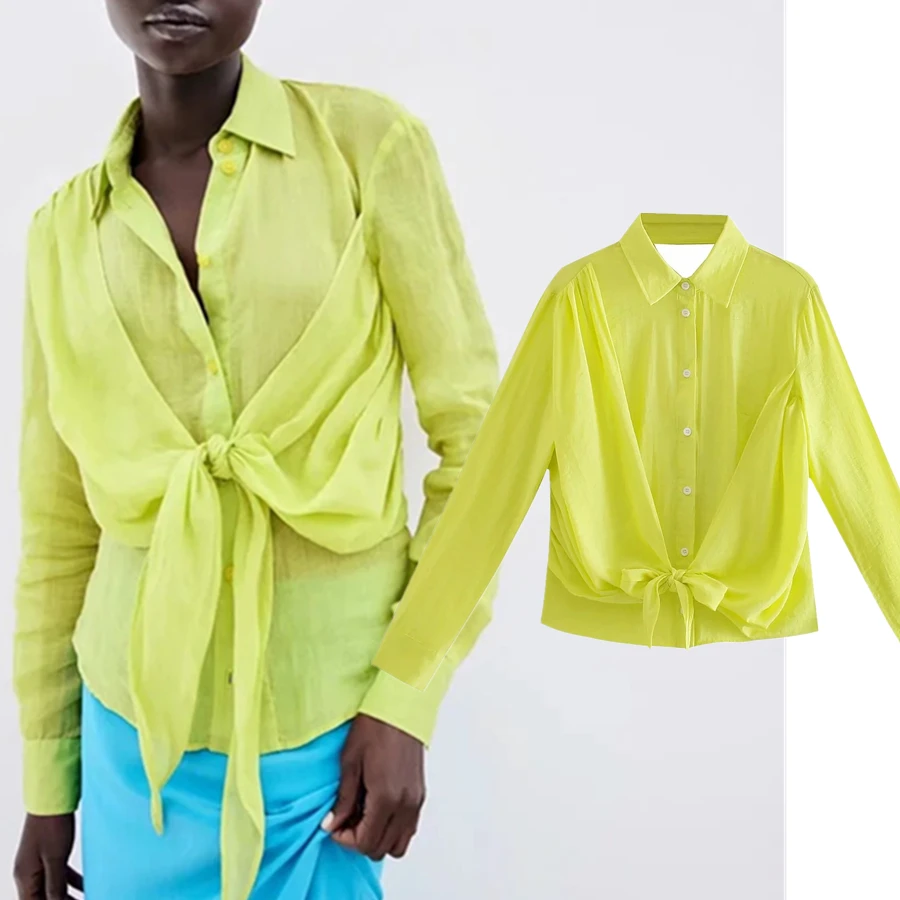 

Elmsk Blusas Mujer De Moda 2021 Summer Blouse Women Enlgand High Street Hollow Out Of Back Sexy Bow Short Shirt Women Tops