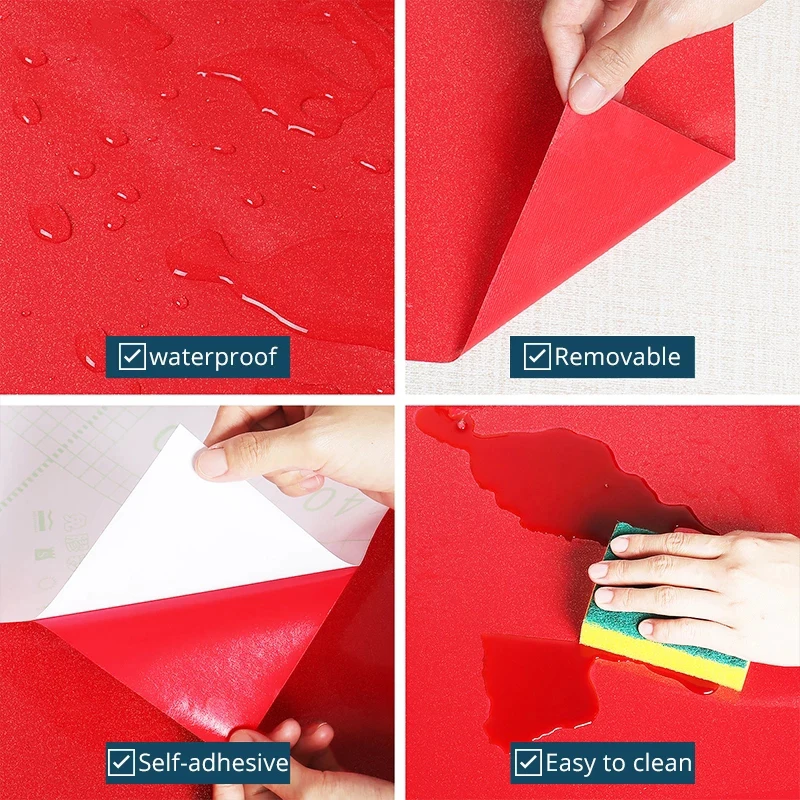 

Waterproof Wallpaper Self Adhesive Contact Paper Removable Wall Sticker Bathroom Wardrobe Kitchen Cabinet Furniture Renovation