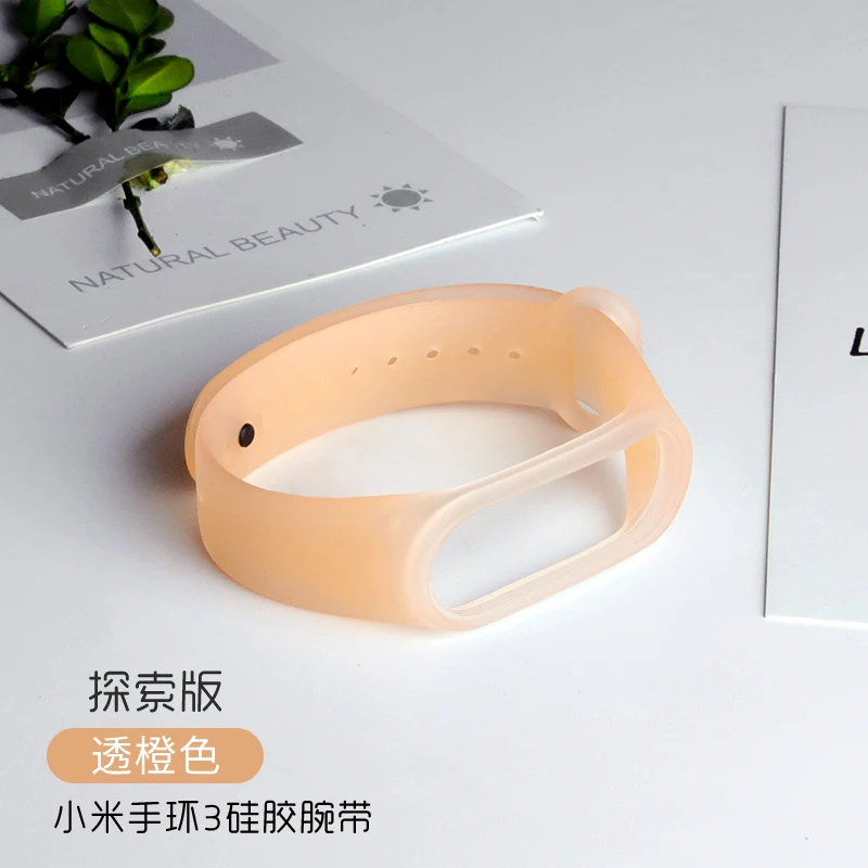 Ремешок для xiaomi mi band 3/4 силиконовый ремешок mi band 4 NFC Аксессуары спортивный ремешок для mi band 3 браслет сменный ремешок - Цвет: Transparent orange