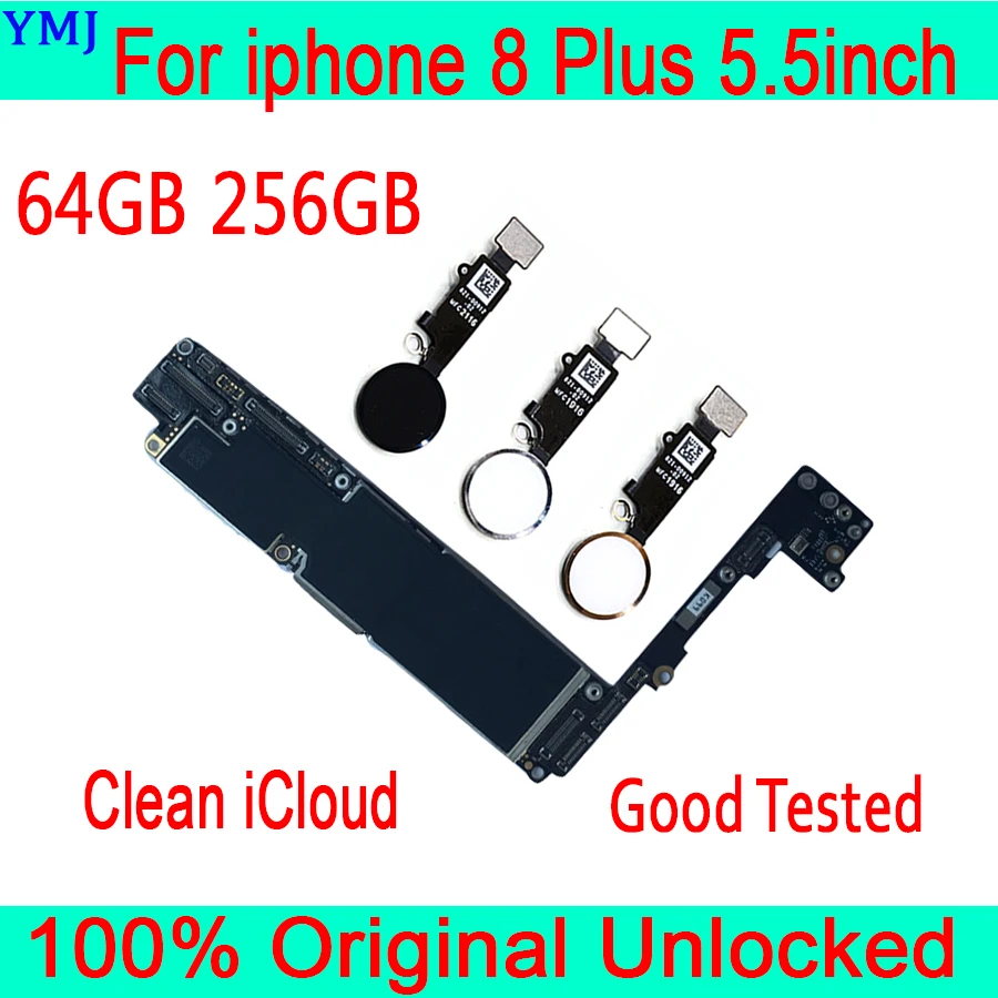 Для iphone 8 Plus P оригинальная IOS системная логическая плата + отпечаток пальца 64 Гб 256