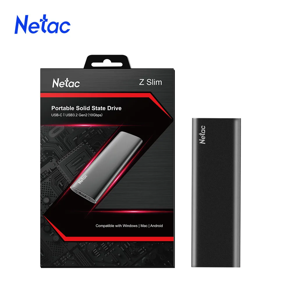 Внешний SSD накопитель Netac 250 ГБ/500 Гб/1 ТБ/2 ТБ ГБ/1 USB 3 1 Type C Gen 2 портативный жесткий