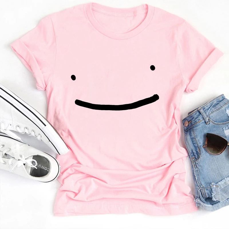 

Dream Smp Smile T-Shirt 2021 Summer Men Shirts Harajuku Tee Shirt Hip Hop Unisex Streetwear Tshirts Kawaii Clothing Anime Tshirt