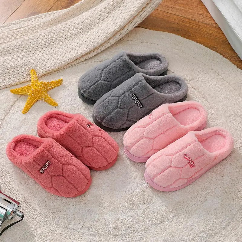 

MCCKLE Women Indoor Slippers Warm Plush Home Cotton Slipper Women's Anti-slip Soft Winter Shoes Ladies Men Footwear Plus Size