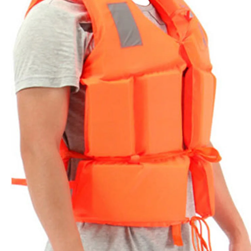 Lightweight Adult Nylon Foam Swimming Size with SOS Sport Durable Water Life Jacket Supplies Adjustable Life Whistle Jacket Vest