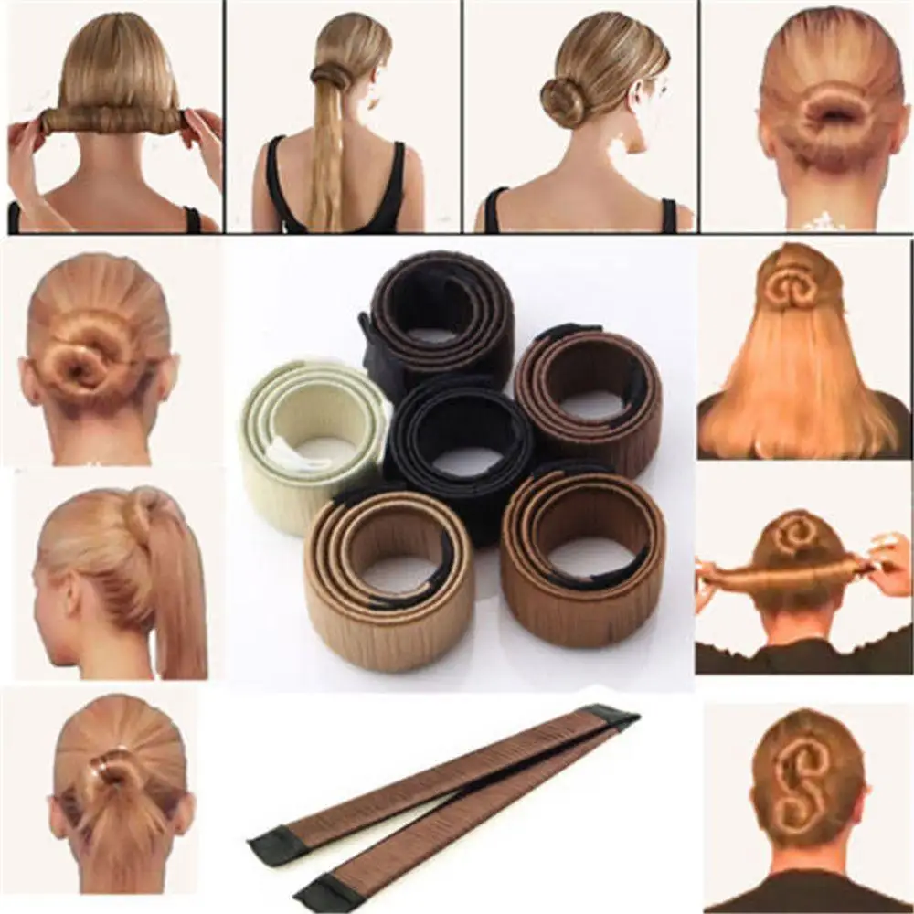 

New French Hair Styling Tools Diy Magic Bun Maker Donut Former Hair Braid Accessories Hair Twister Tool Hairstyle Brown