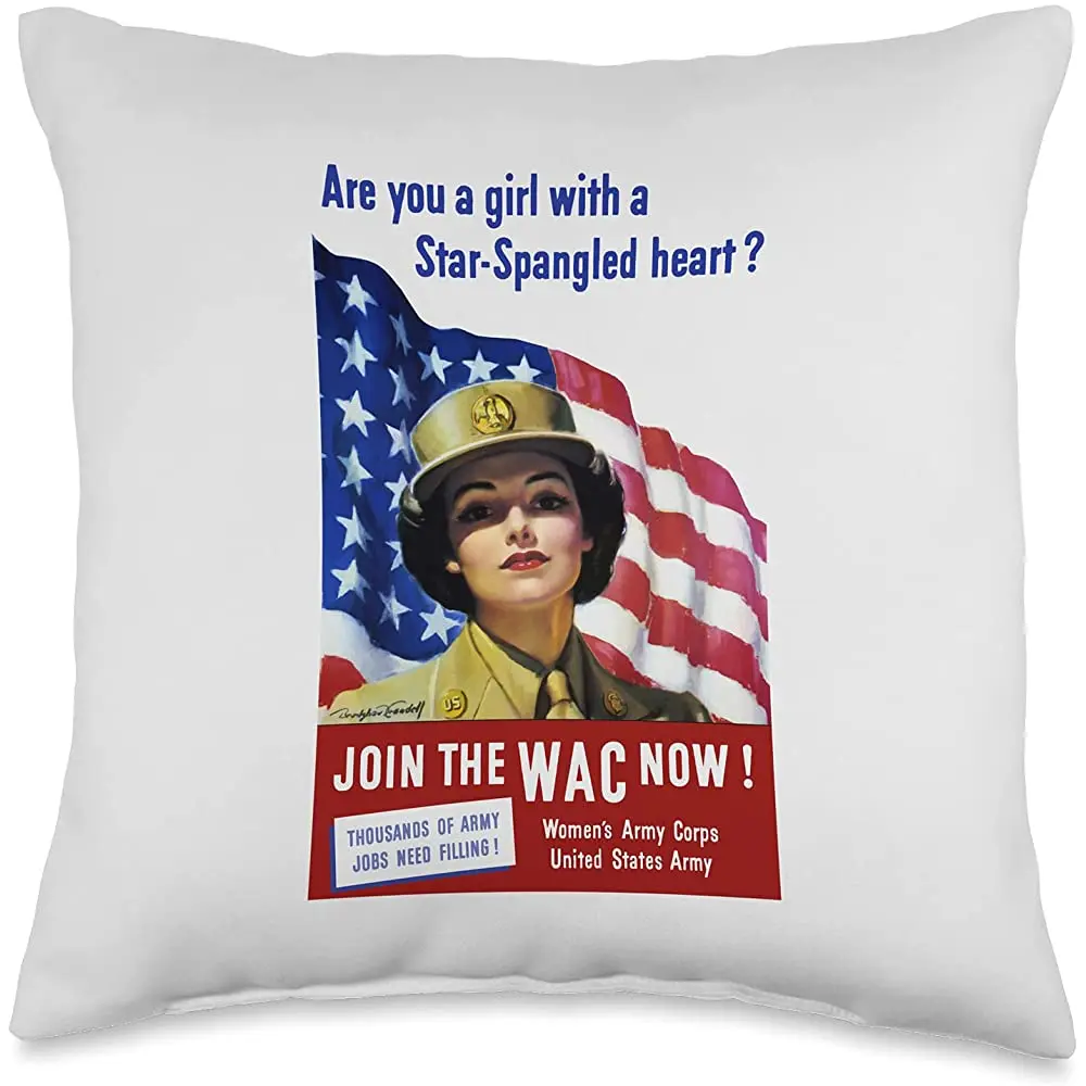 

Магазин War Is Hell, присоединяйтесь к женской винтажной армейской подушке, 16x16, разноцветная