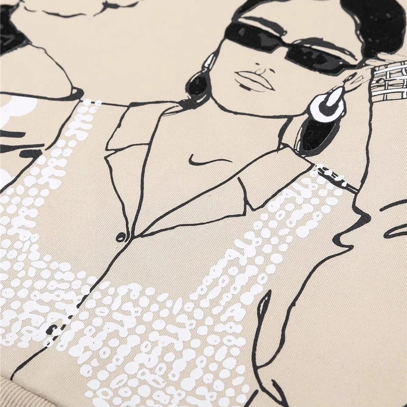 Свитшот женский из хлопка с длинным рукавом и круглым вырезом | Женская одежда