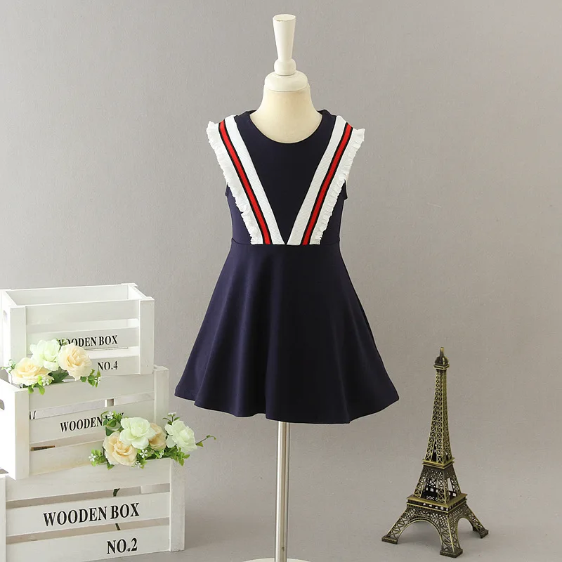 Детское милое платье GG839 летнее принцессы с v образной горловиной и бахромой для