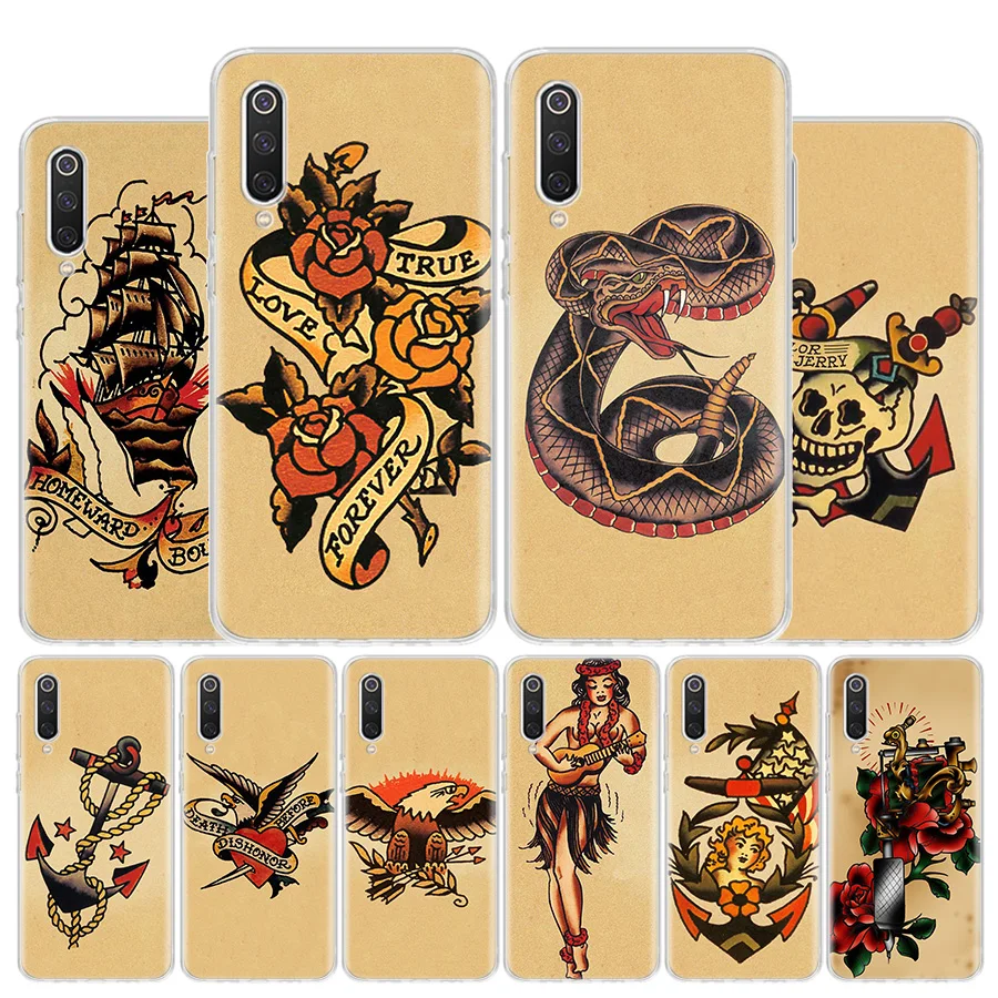 Чехол с татуировкой Сейлор Джерри, чехол для телефона Xiaomi Redmi Note 12 10 10S 9 9S 9T 8 8T 11T 11S 11E 11 Pro Plus 7 5