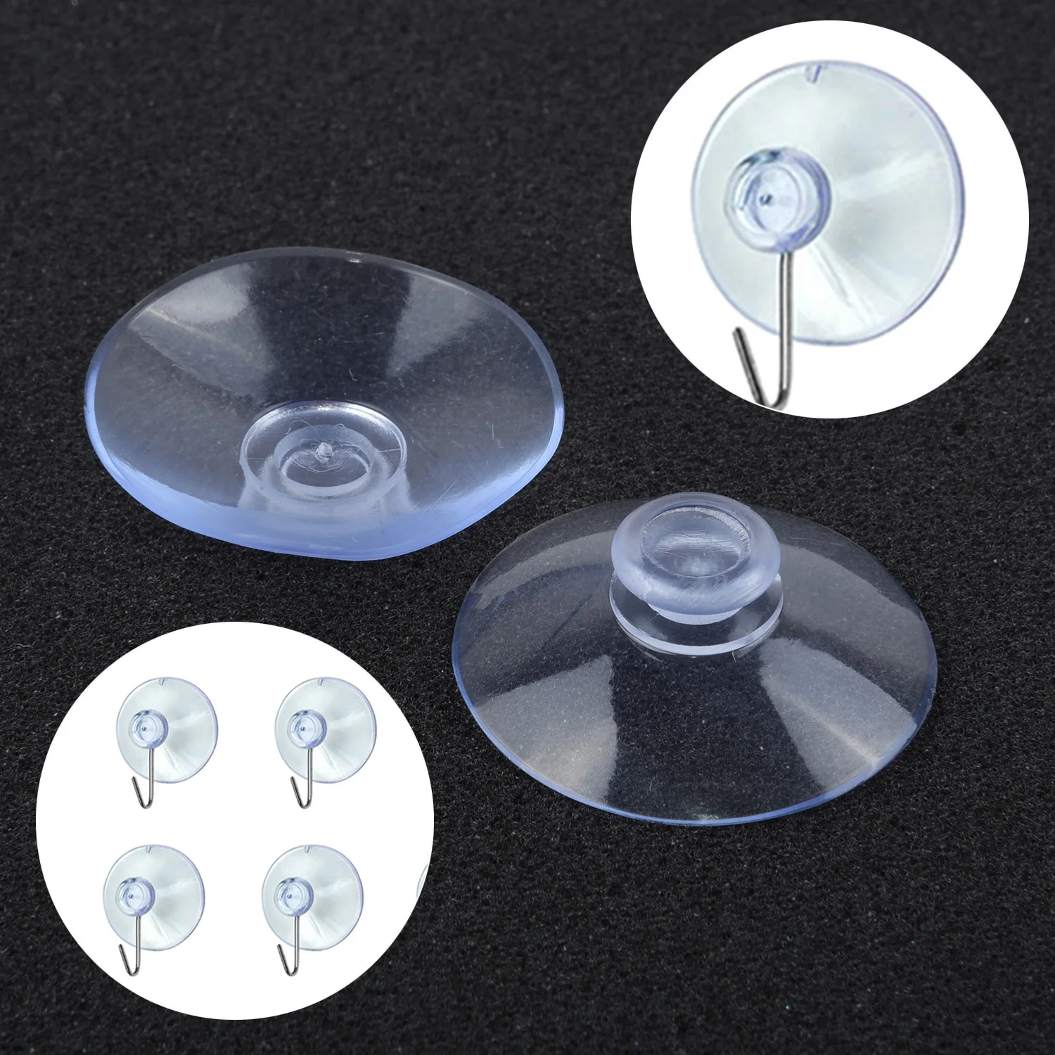 

10pcs Clear Casement Suction Cup Mushroom Head Sucker Transparent PVC Sucker Wall Hangers Hooks Suction Heavy Load