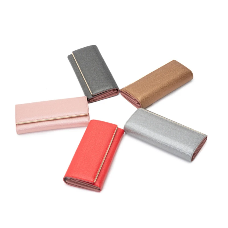 

2021 New Ladies Long Laser Sequin PU Wallet Fashion Women Hasp Multi-Card Position Clutch Wallet