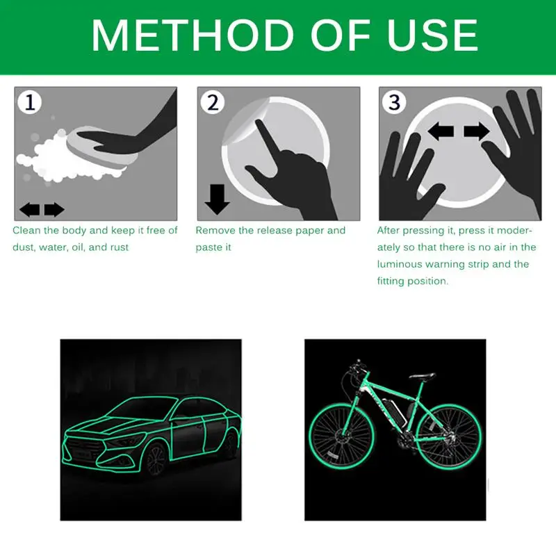 3 м колеса Светоотражающая Стикеры обод световой Предупреждение лента