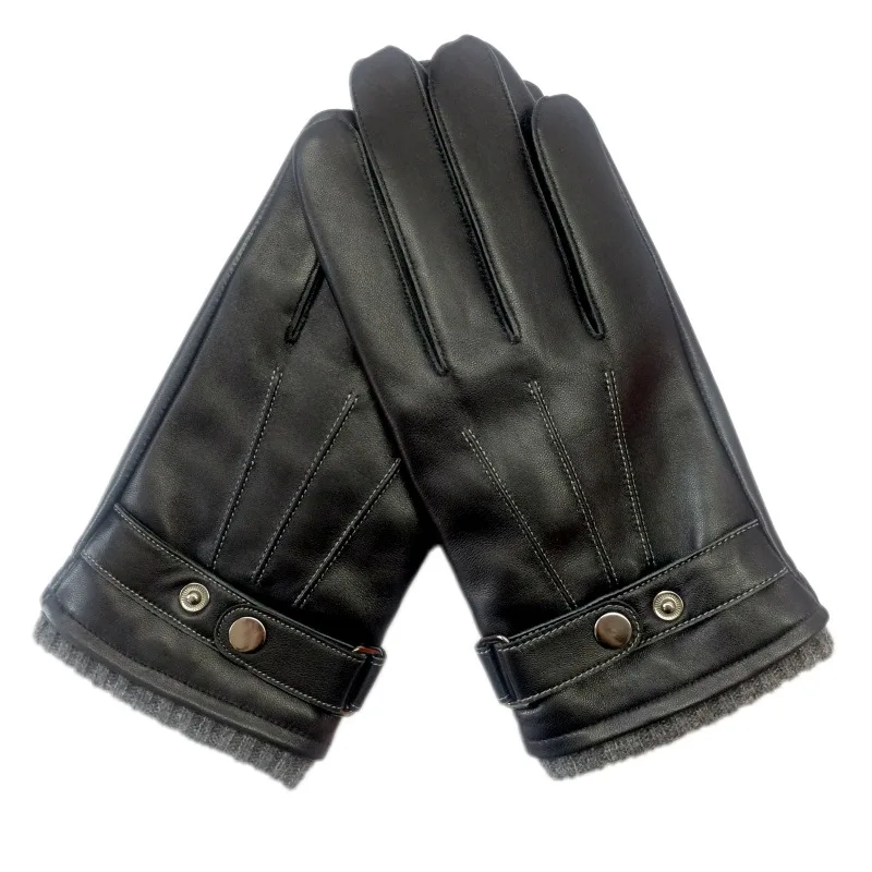 Перчатки мужские из натуральной кожи толстые теплые варежки для вождения с