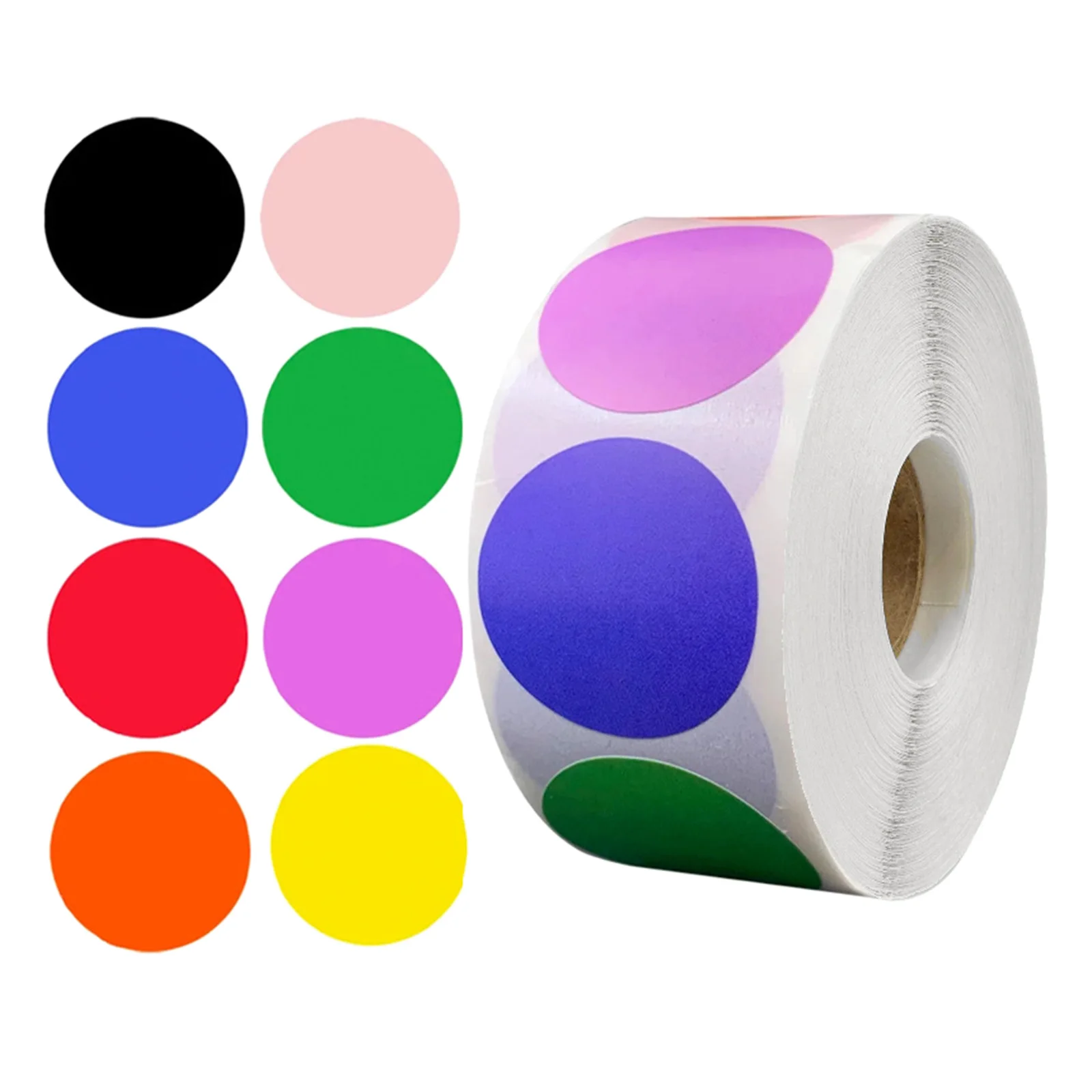 

Круглые наклейки, 1 дюйм, цветные круглые наклейки, ярлык для маркировки перезаписываемых этикеток, 500 штук в рулоне