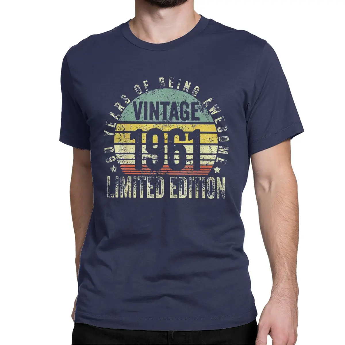 Футболка мужская из чистого хлопка с круглым вырезом 60 лет | Мужская одежда
