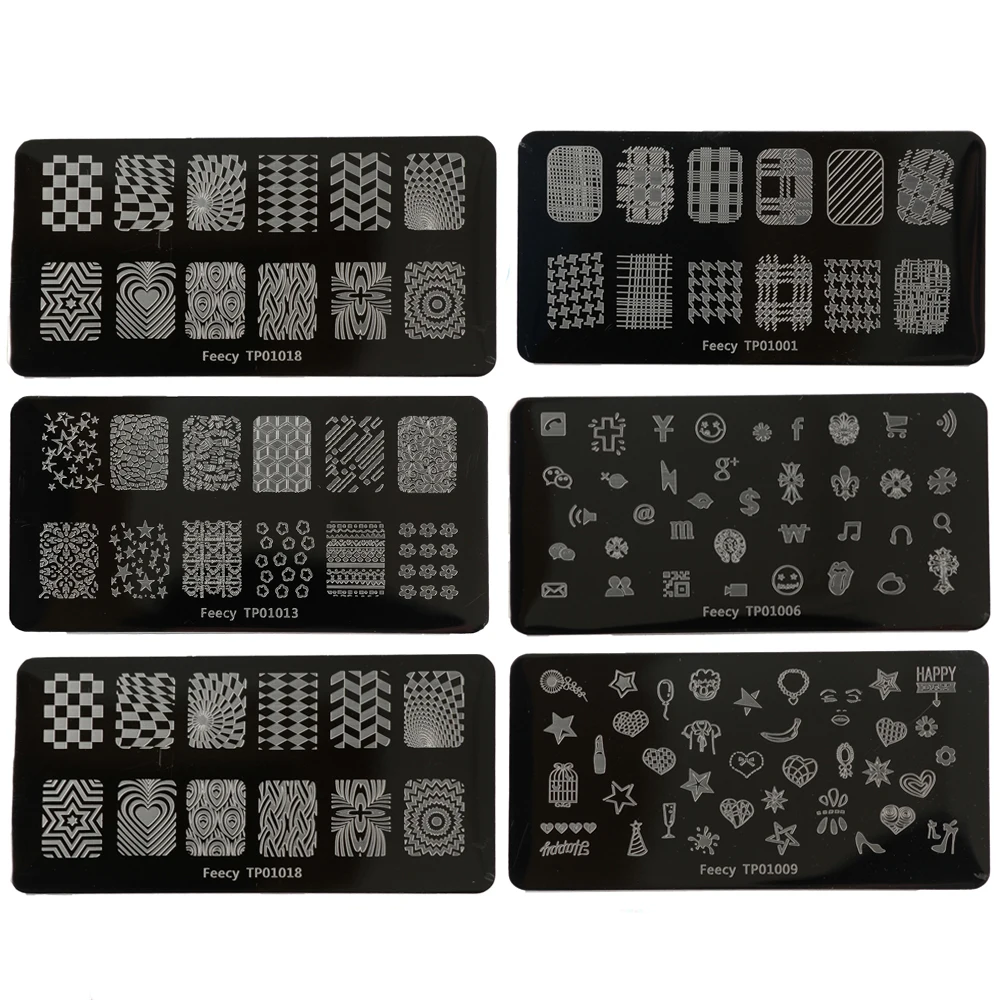 Пластины для штамповки ногтей 6*12 см шаблоны сделай сам из нержавеющей стали