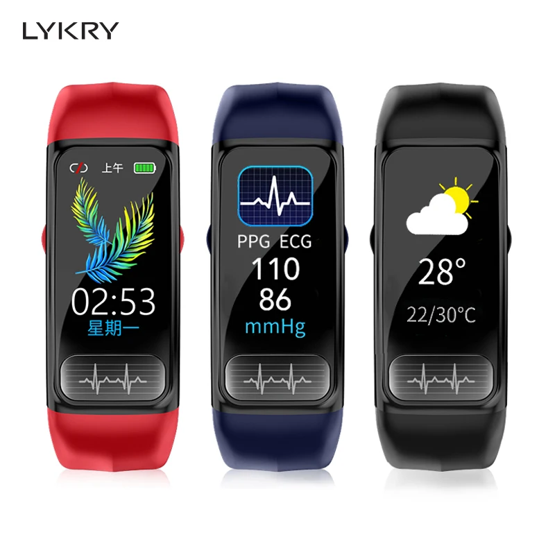 LYKRY P12 умный Браслет пульсометр измеритель артериального давления IP67 Водонепроницаемый фитнес-трекер Шагомер погода