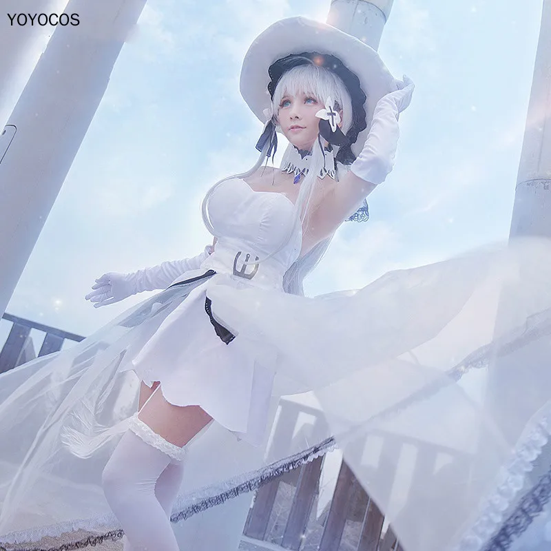

YOYOCOS Game Azur Lane Illustrious Costume HMS Summer Dress Halloween Cosplay Dress Hat Christmas Carnival Fancy Party Suits