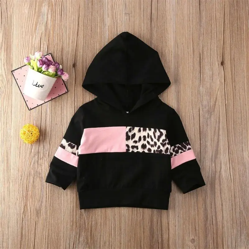 CANIS толстовка с капюшоном и длинными рукавами для маленьких девочек леопардовым