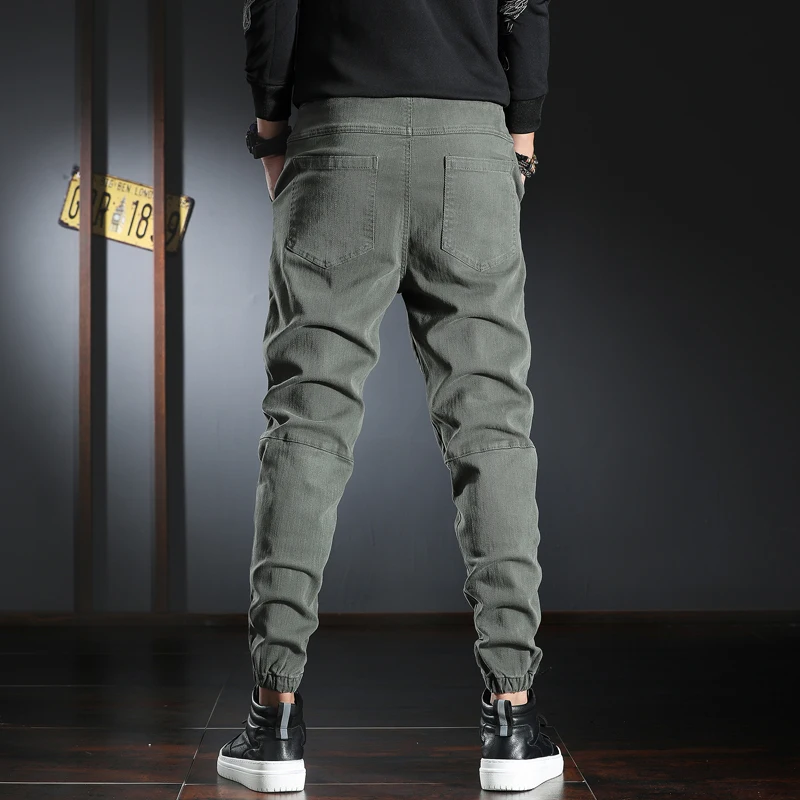 

Japanese Style Fashion Men Jeans Loose Fit Spliced Designer Casual Cargo Pants Streetwear Hip Hop Joggers Wide Leg Trousers