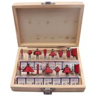 Набор фрез по дереву, с прямым хвостовиком 14 дюйма, 15 шт.