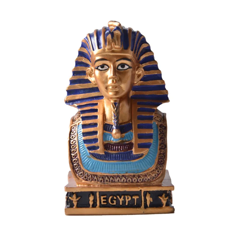 

Egyptian King TUT Pharaoh Queen Nefertiti Figurine Statue Ancient Sculpture Collectible Mythology Miniature Figure Egypt Decor