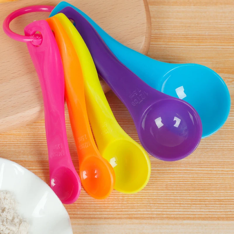 5 шт./компл. набор мерных ложек и Пластик чайная ложка (1/2 5/5/7 5/15 мл) мерная супер