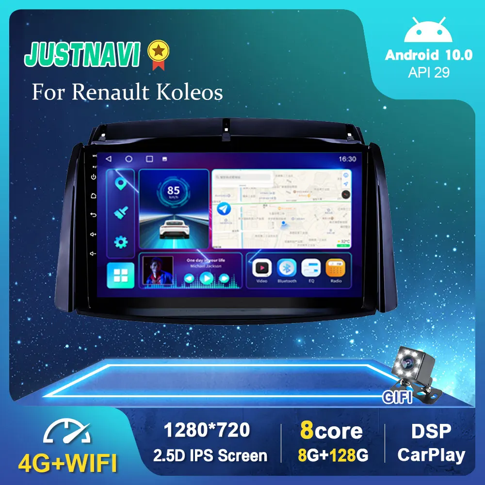 

Android 10.0 Car Radio Video Player For Renault Koleos 2009-2016 Auto GPS Stereo Navigation DSP OBD Carplay Auto No 2 din DVD 9"