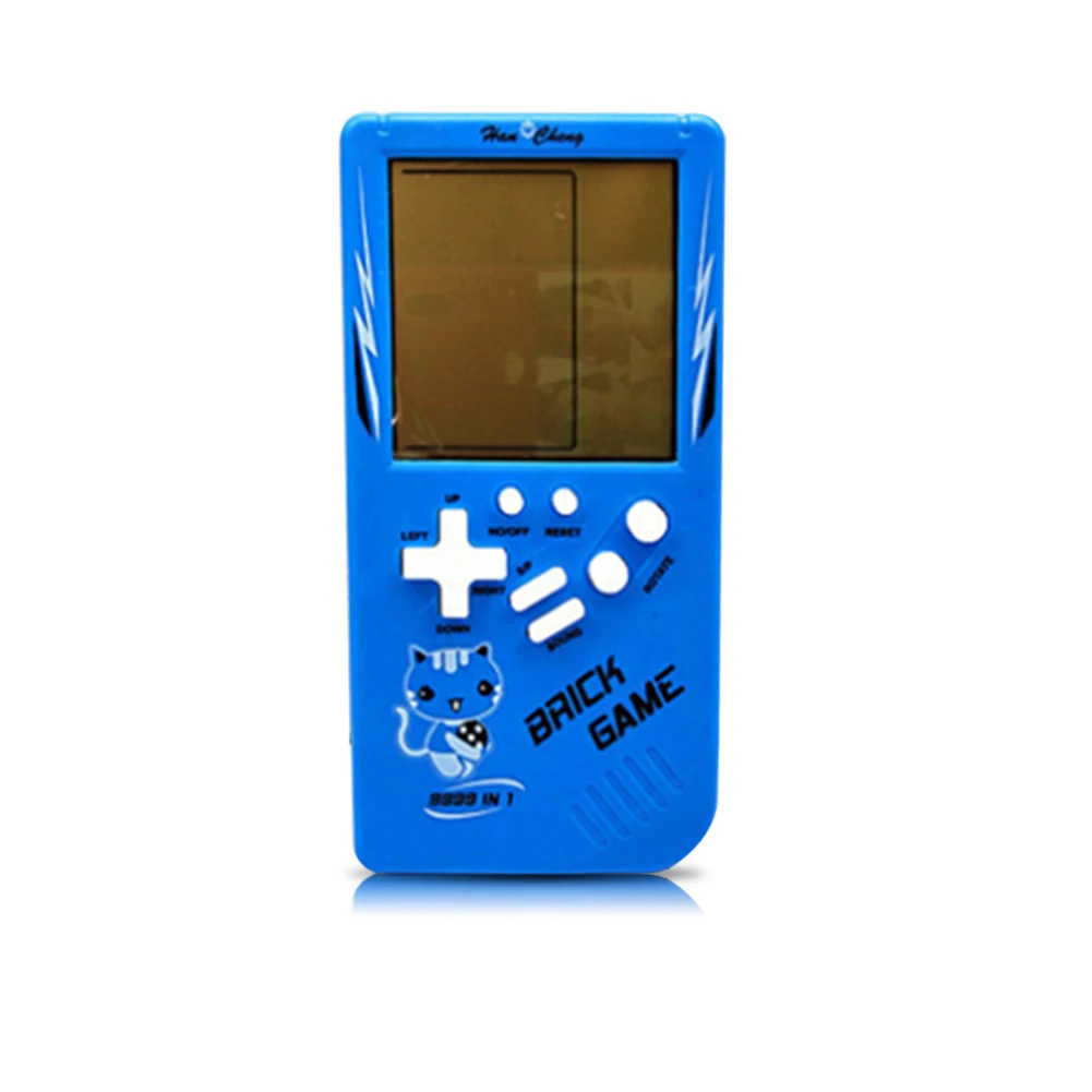 Blue new Классическая портативная игровая машина тетрис кирпичная игра детская игровая машина игрушка с воспроизведением музыки без батареи - Цвет: Blue new