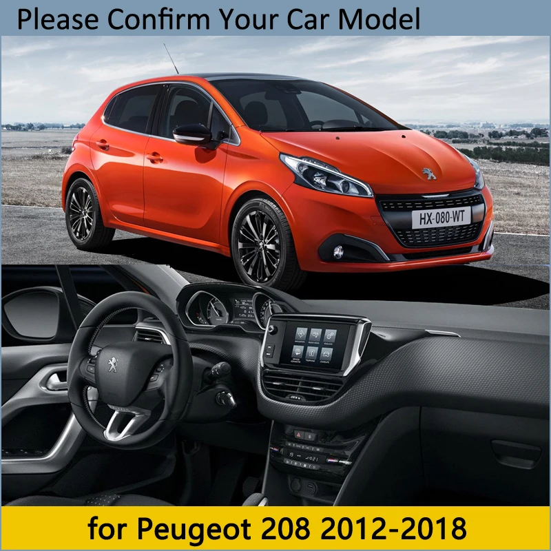 Защитная накладка на приборную панель для Peugeot 208 2012 ~ 2018 автомобильные аксессуары