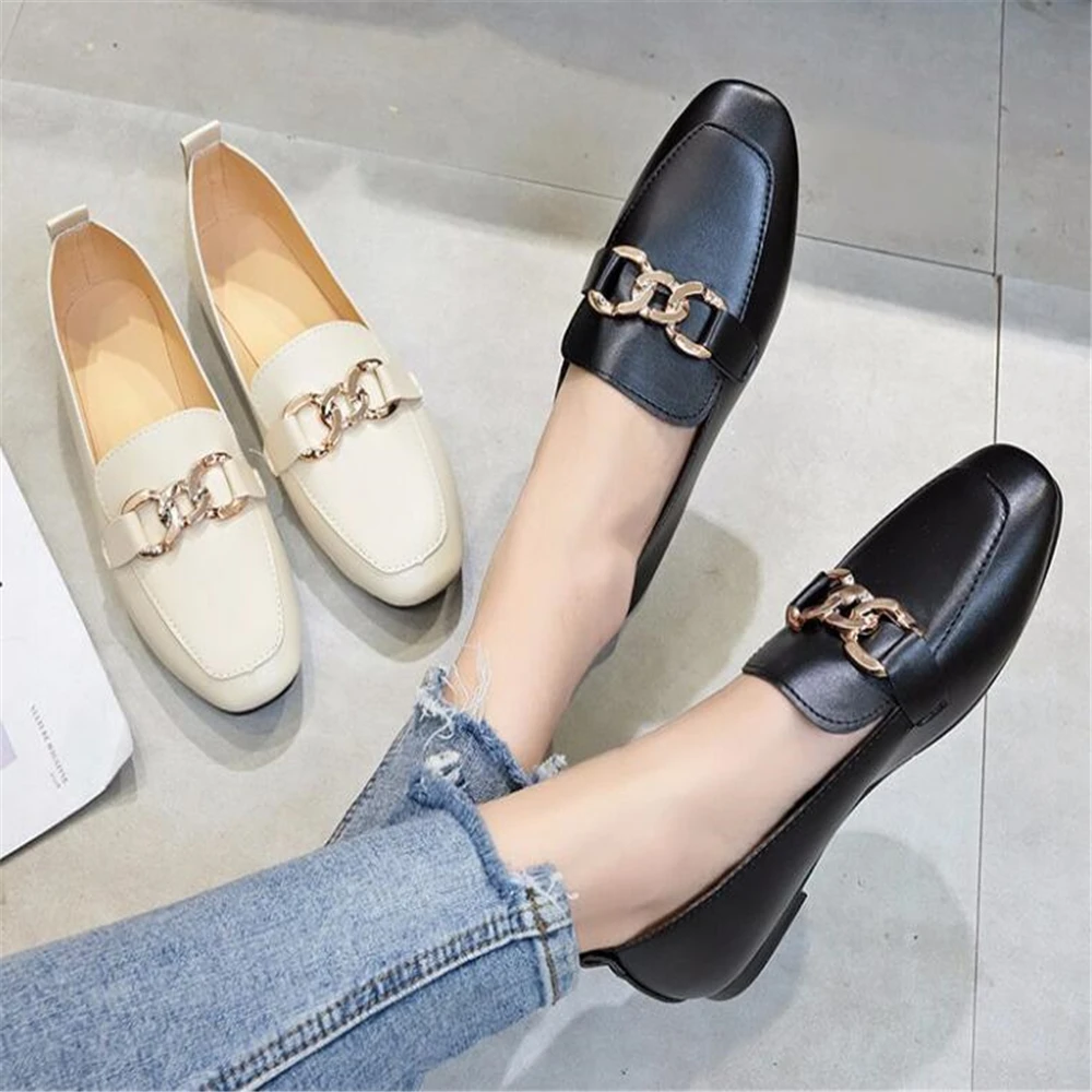 Новые модные женские кожаные туфли на плоской подошве сезон весна лето женская