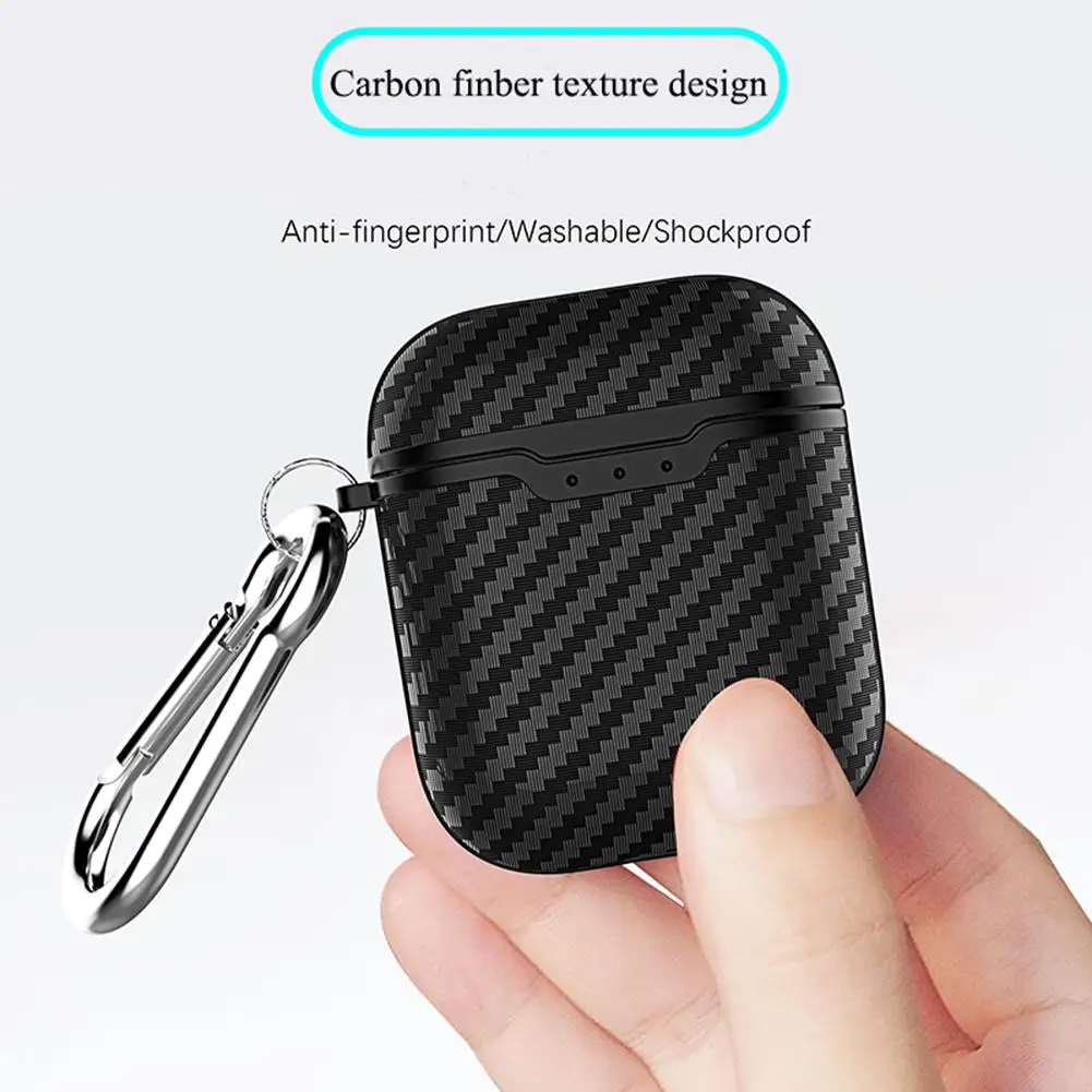 

Carbon Fiber Dust-proof Protective Cover Case for AirPods 1/2 Bluetooth Earphone