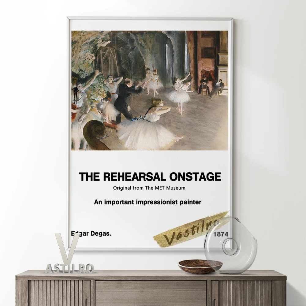 

Edgar Degas Neoclassicism Exhibition Museum Vintage Art Prints Poster The Rehearsal Onstage Canvas Painting Wall Picture Gift
