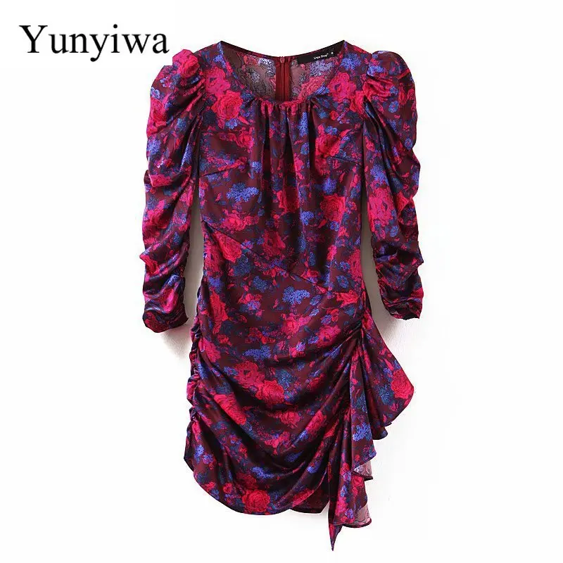 Женские сексуальные платья средней длины с длинным рукавом и плиссированной