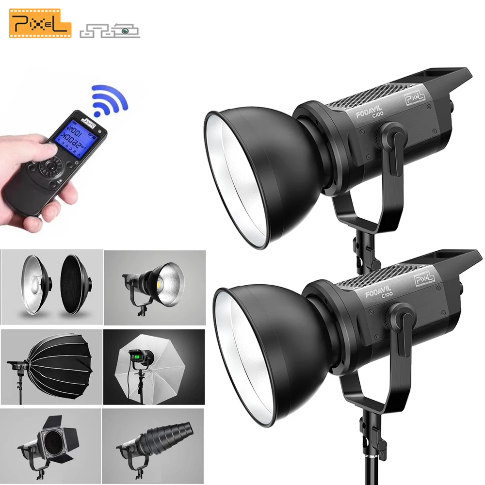 Бесплатная доставка DHL Pixel LED Video Light C100 освещение Прожектор 5600K с дистанционным