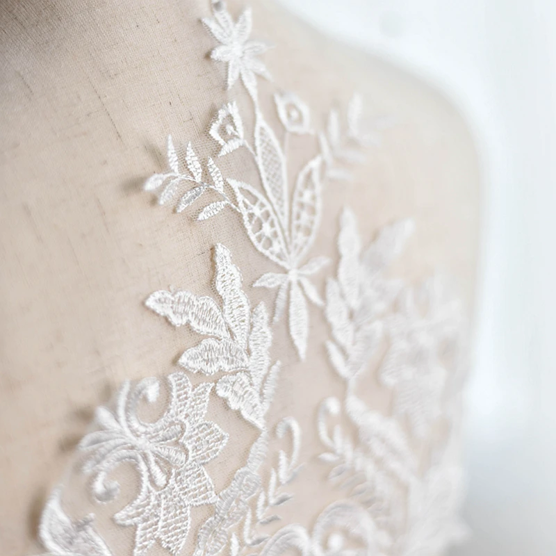 Вышивка кружева цветок аппликация материал свадебное платье DIY аксессуары юбка