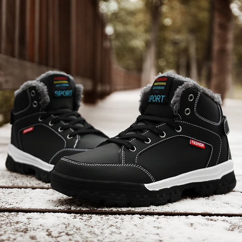 Мужские треккинговые ботинки мужские зимние кроссовки теплые высокие уличные