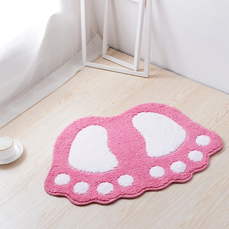 Big Feet Shape Cute Entrance Doormat Flocking Bath Mat Non-slip Rugs Bathroom Floor Super Soft Fiber Carpet Home Decoration | Дом и сад