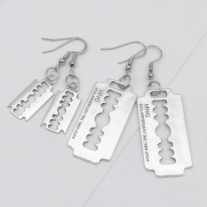 Забавные готические панк серьги в виде Лезвия для мужчин и женщин Рок бритва