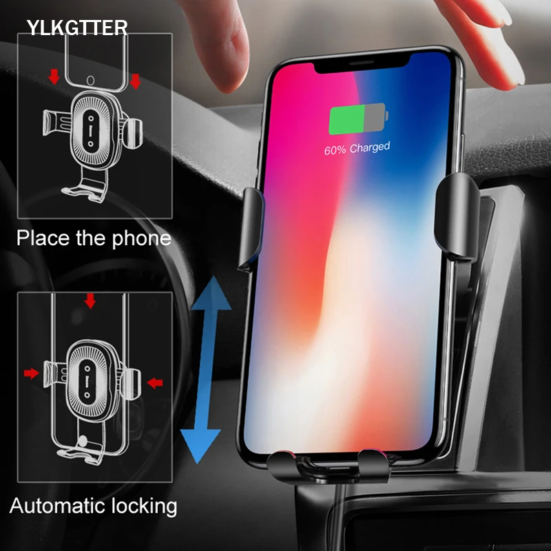 Автомобильный кронштейн YLKGTTER для IPhone Xiaomi Huawei беспроводной гравитационный