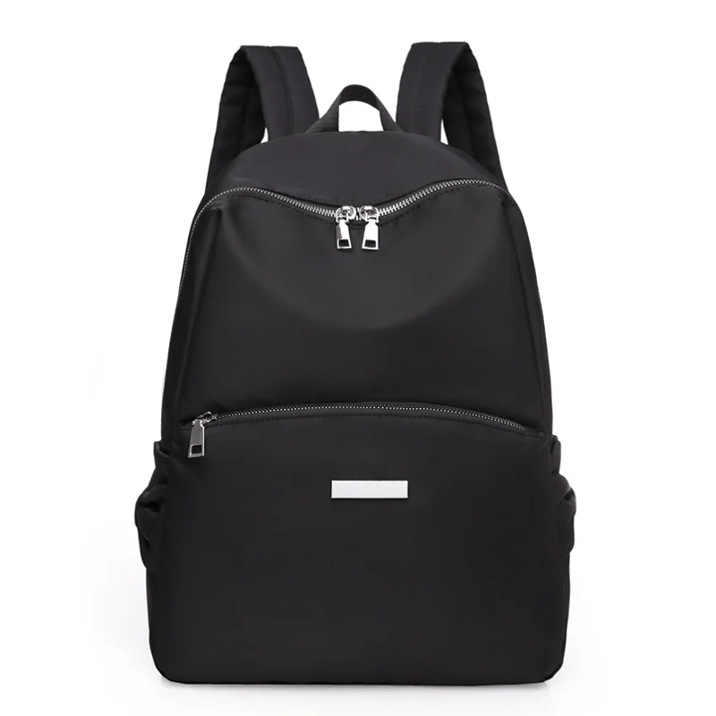 

Женский модный простой рюкзак из ткани Оксфорд, однотонный вместительный Дамский ранец, Удобная дорожная сумка черного цвета, 5z