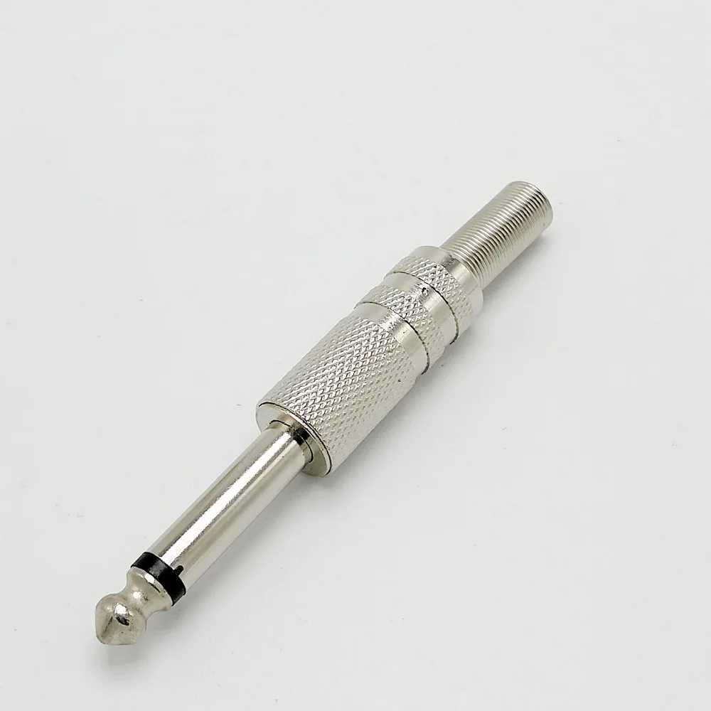 

1pcs 1/4 2Pin 6.35mm micphone plug Audio Connector 6.35 6.5mm audio plug connector