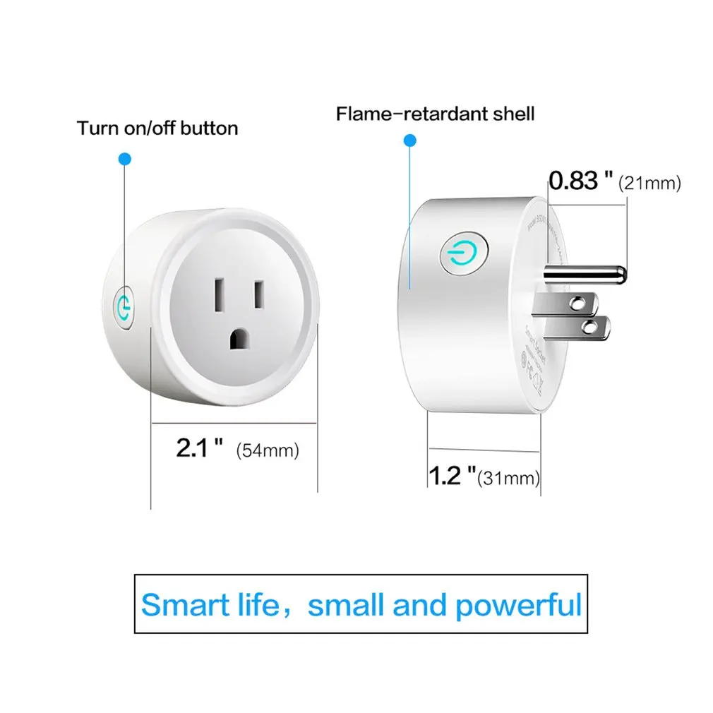 

1 Pcs/4 Pcs Mini US Wifi Plug with Surge Protector 110-240V Voice Control Smart Socket Work with Alexa Google Home Tuya APP