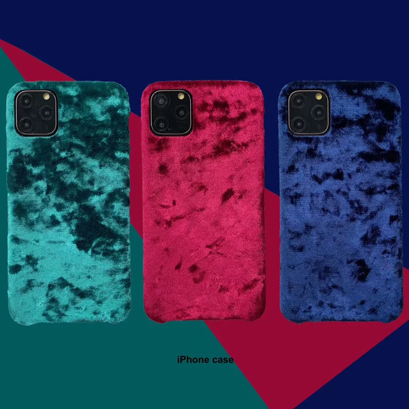 Ретро мягкий бархатный чехол для телефона для iPhone 11 Pro Xs Max Xr X роскошный теплый плюшевый чехол для iPhone 6 6s 7 8 Plus