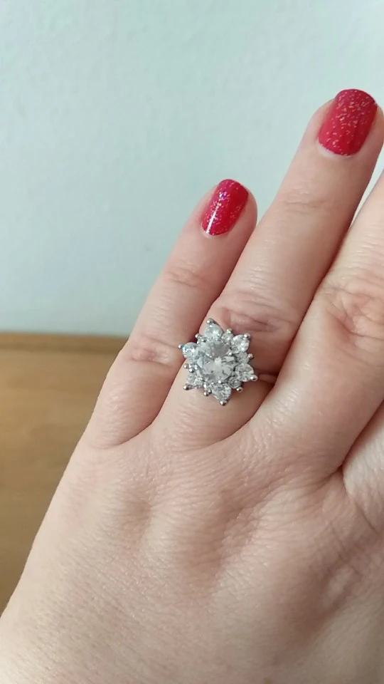 Женское кольцо в виде снежинки с фианитом 3 цвета | Украшения и аксессуары